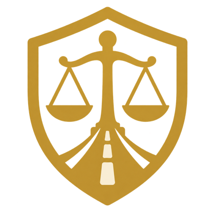 Símbolo de justicia y carretera de Accidentes Fuertes